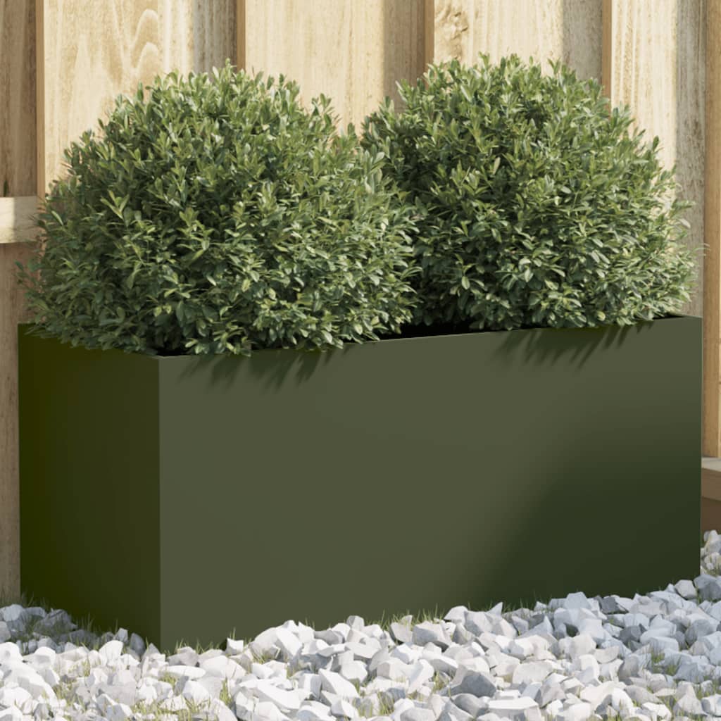 Vidaxx jardinière 62x30x29 cm acier vert olive