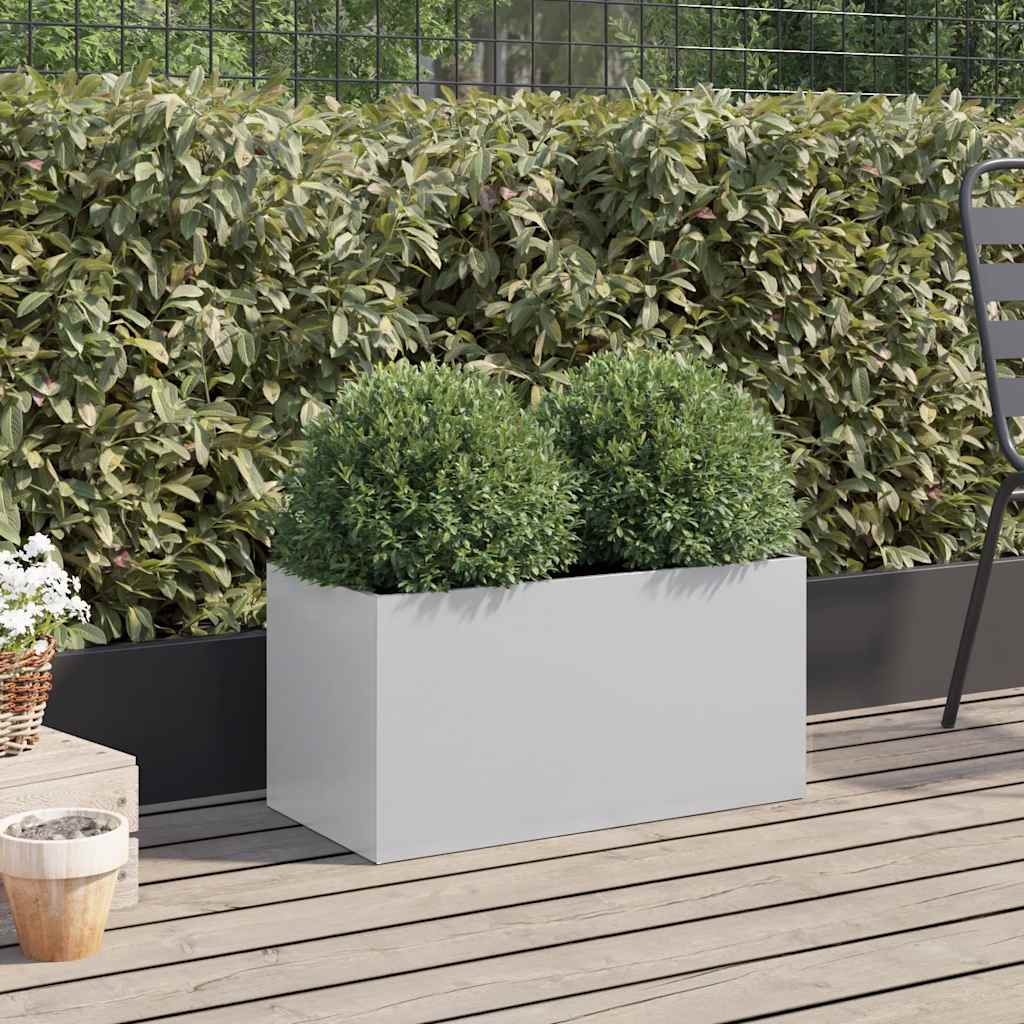 Jardinière Vidaxx 62x30x29 cm acier galvanisé couleur argent