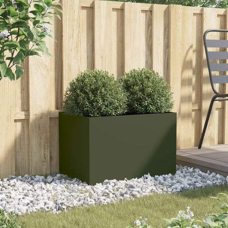 Vidaxx jardinière 62x40x39 cm acier vert olive