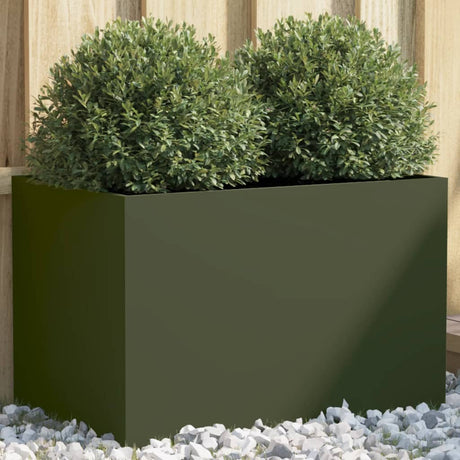 Vidaxx jardinière 62x40x39 cm acier vert olive