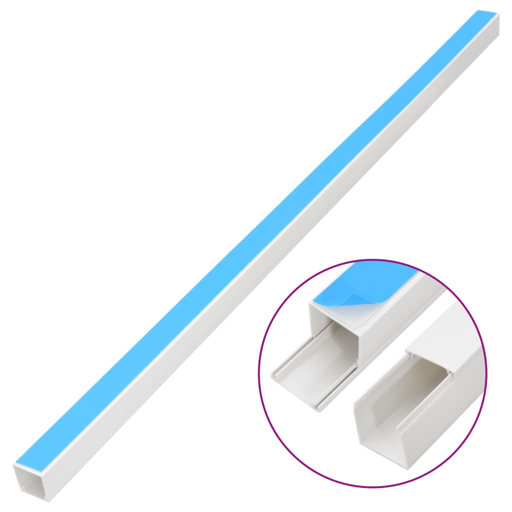 Vidaxxl goulotte de câbles autocollante 30x20 mm 10 m PVC