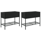 Vidaxl Planters med hylde 2 pcs 90x40x75 Poly Rattan Black