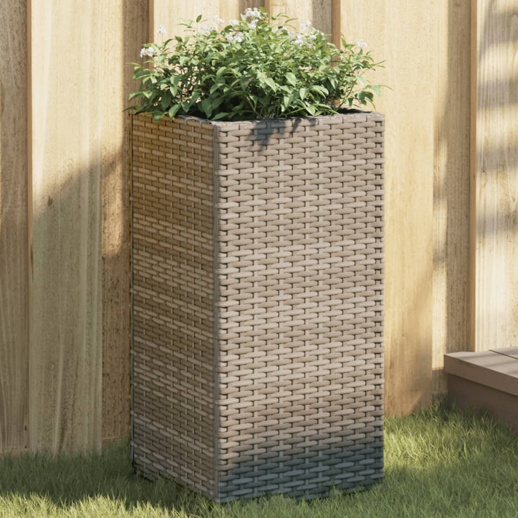 Plantadores Vidaxl 2 ST 30X30X60 CM Poly Rattan Gray