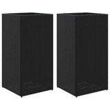 Plantadores Vidaxl 2 ST 40X40X80 CM Poly Rattan Negro