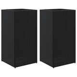 VidaXL Jardinières 2 pcs 40x40x80 cm poly rotin noir