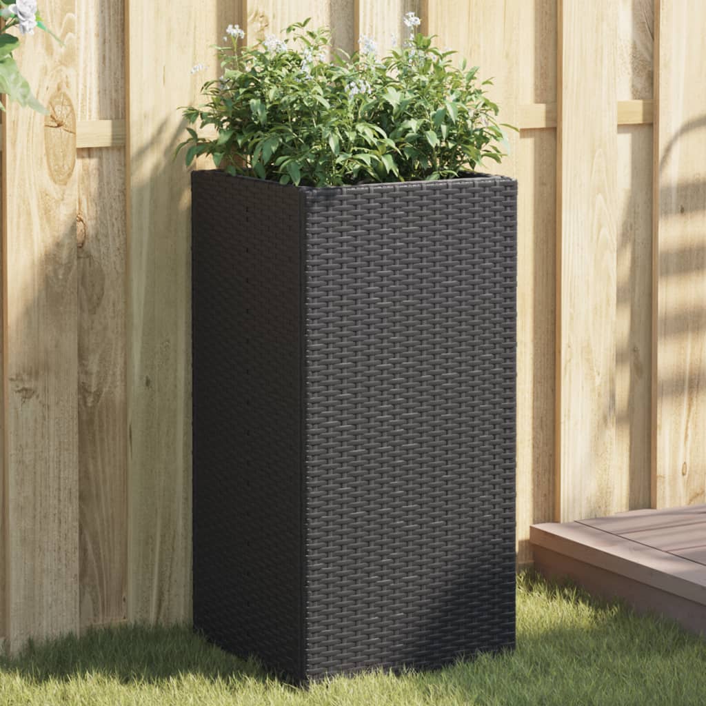 Vidaxl Planters 2 ST 40x40x80 cm Poly Rattan Black