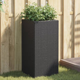 VidaXL Jardinières 2 pcs 40x40x80 cm poly rotin noir