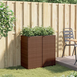 VidaXL Jardinières 2 pcs 40x40x80 cm poly rotin marron