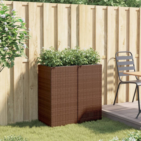 VidaXL Jardinières 2 pcs 40x40x80 cm poly rotin marron