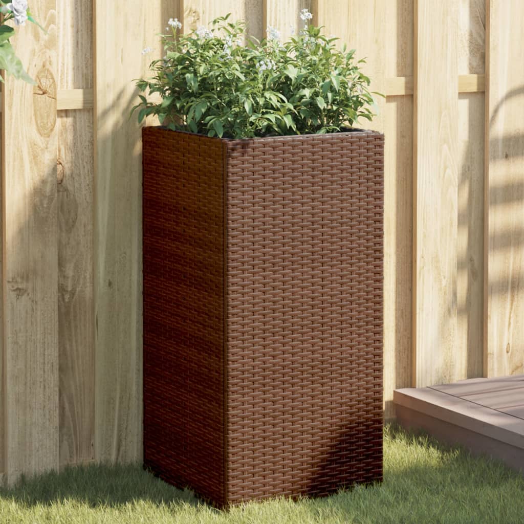 Vidaxl Planters 2 st 40x40x80 cm pottan rettan brong