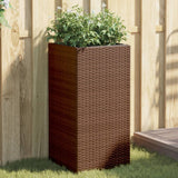 VidaXL Jardinières 2 pcs 40x40x80 cm poly rotin marron