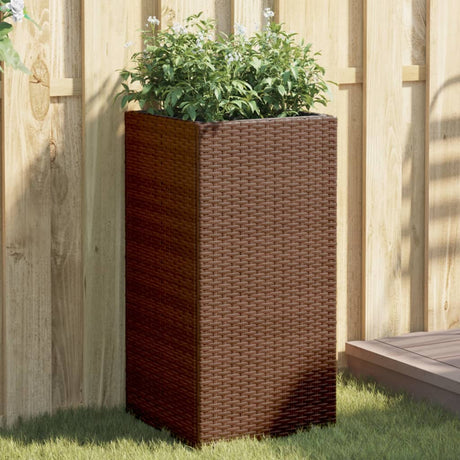 VidaXL Jardinières 2 pcs 40x40x80 cm poly rotin marron