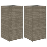 Vidaxl Planters 2 St 40x40x80 cm Poly Rattan Gray