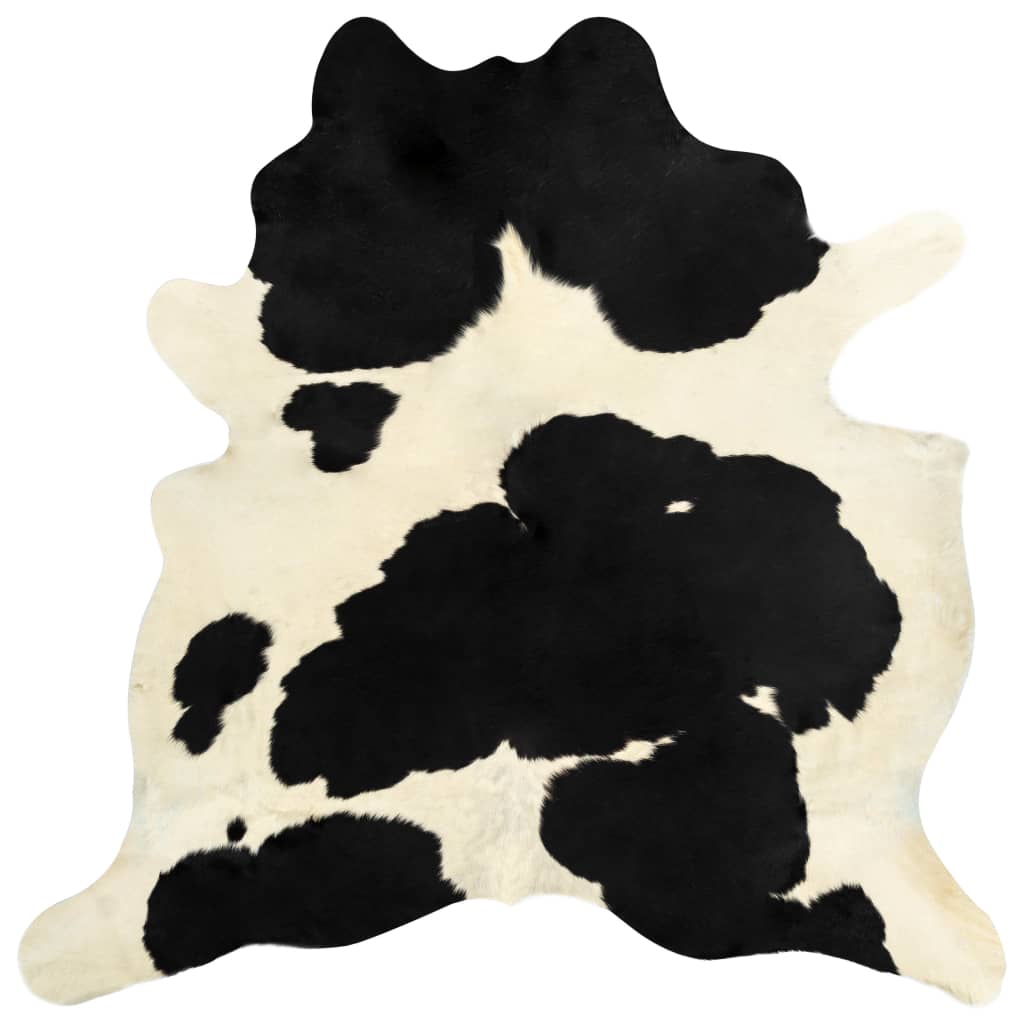 Alfombra Vidaxl 180x220 cm Real vaca de vaca en blanco y negro