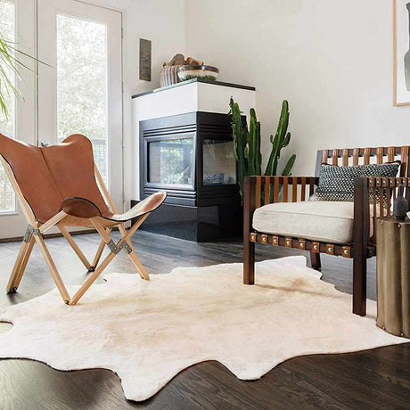 VidaXL tapis 180x220 cm véritable peau de vache beige