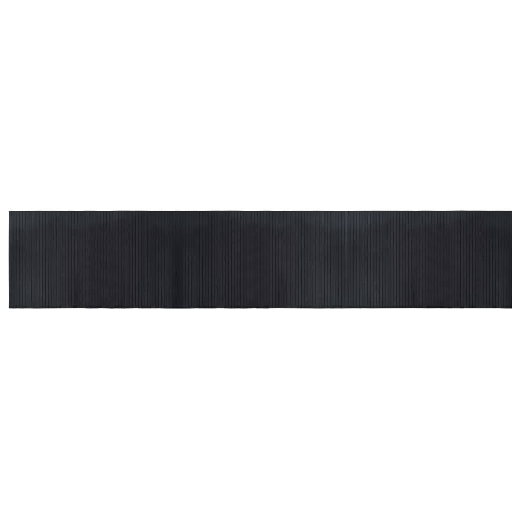 Tapis vidaxl rectangulaire 60x300 cm Bamboo noir