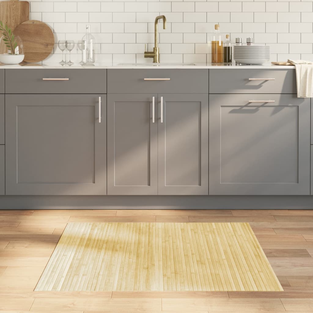 Vidaxx tapis rectangulaire 80x100 cm bambou naturel clair