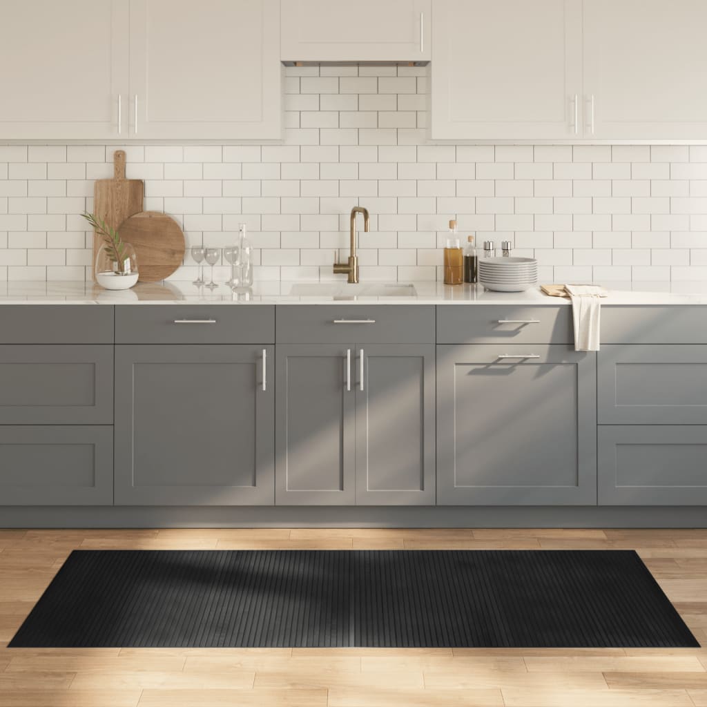 VidaXL Tapis rectangulaire 80x200 cm bambou gris