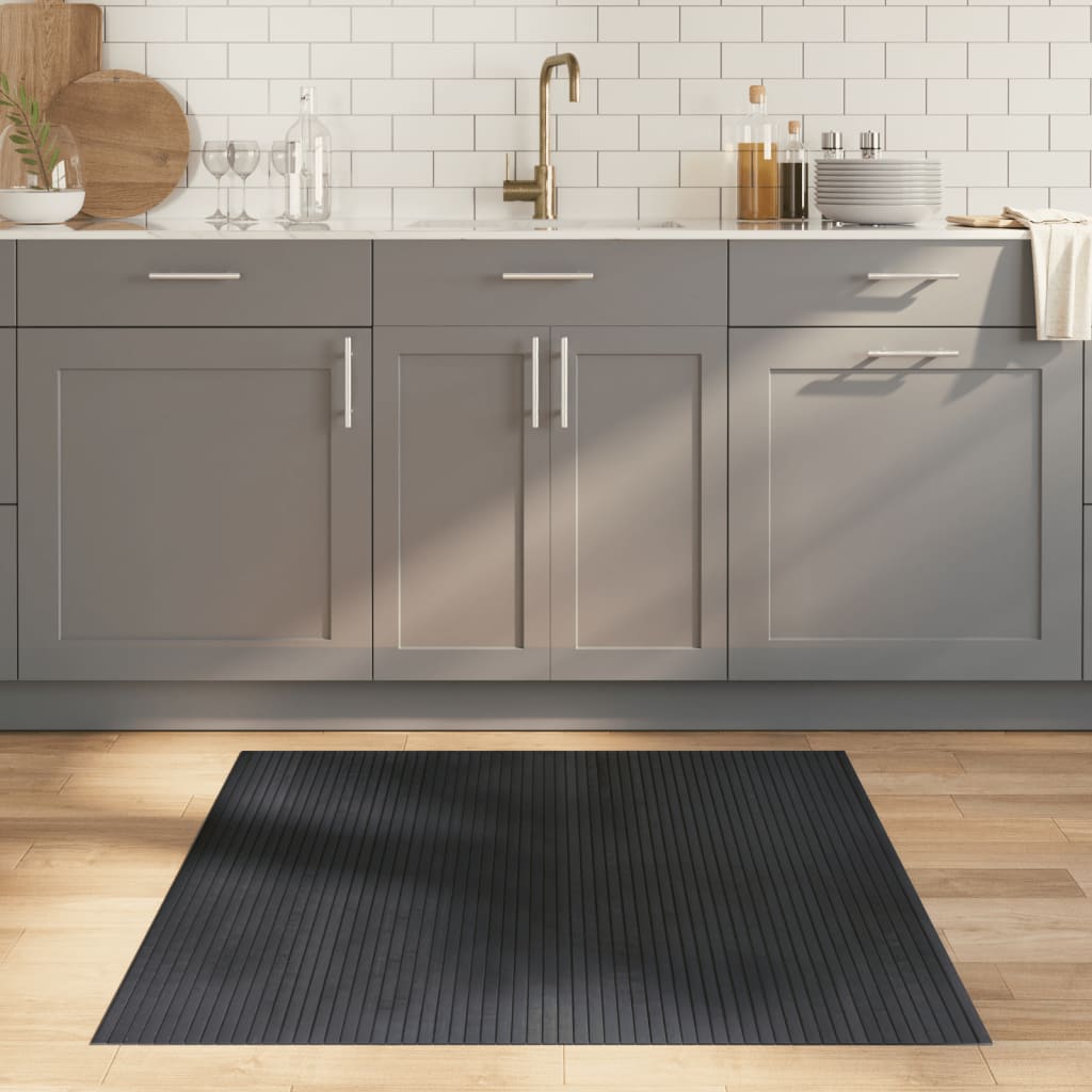 VidaXL Tapis rectangulaire 100x100 cm bambou gris
