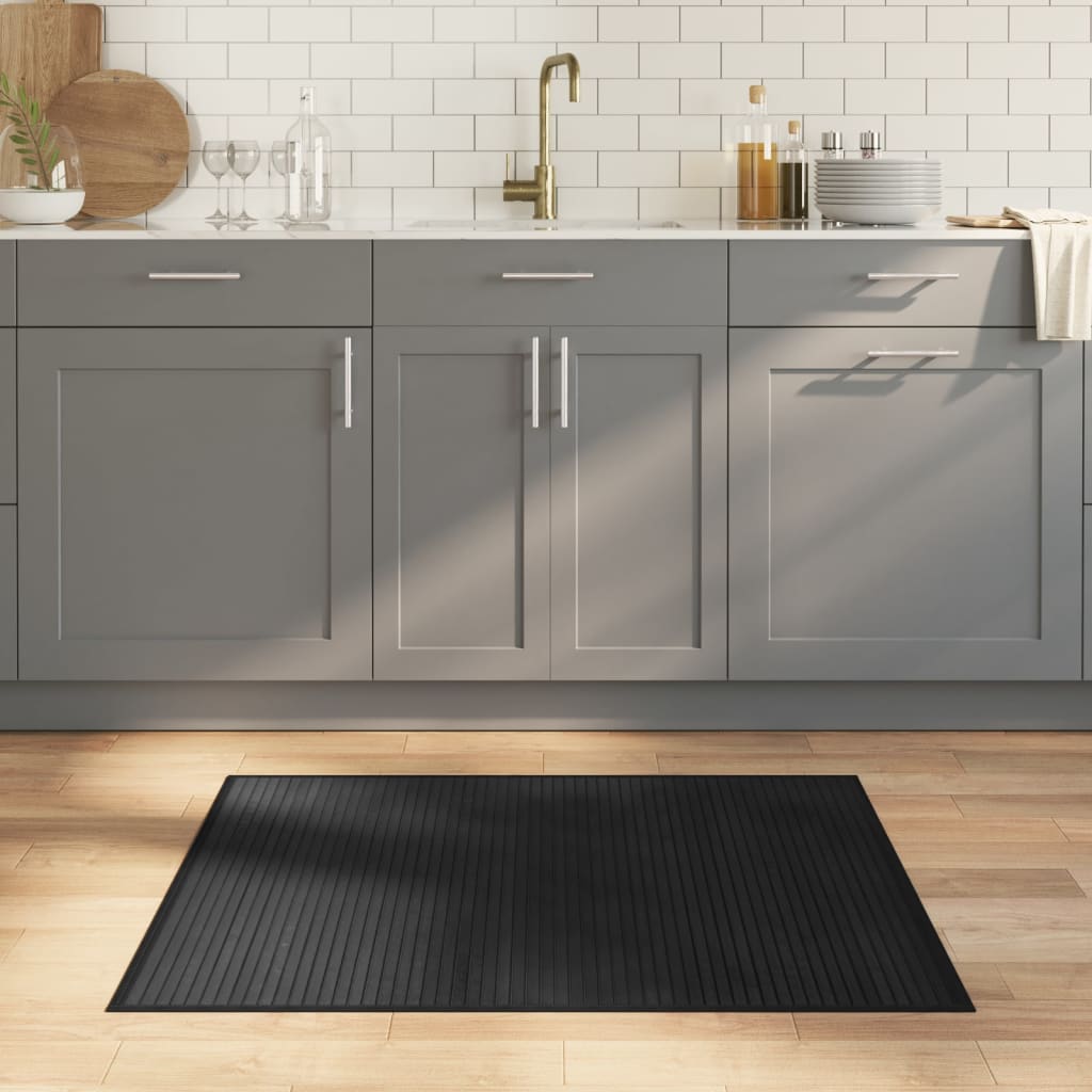 VidaXL Tapis rectangulaire 80x100 cm bambou noir