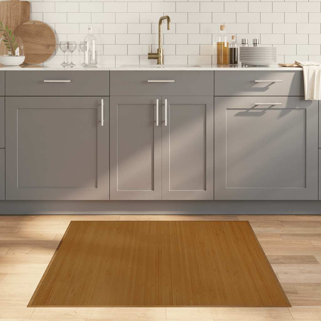 Vidaxx tapis carré 100x100 cm bambou marron