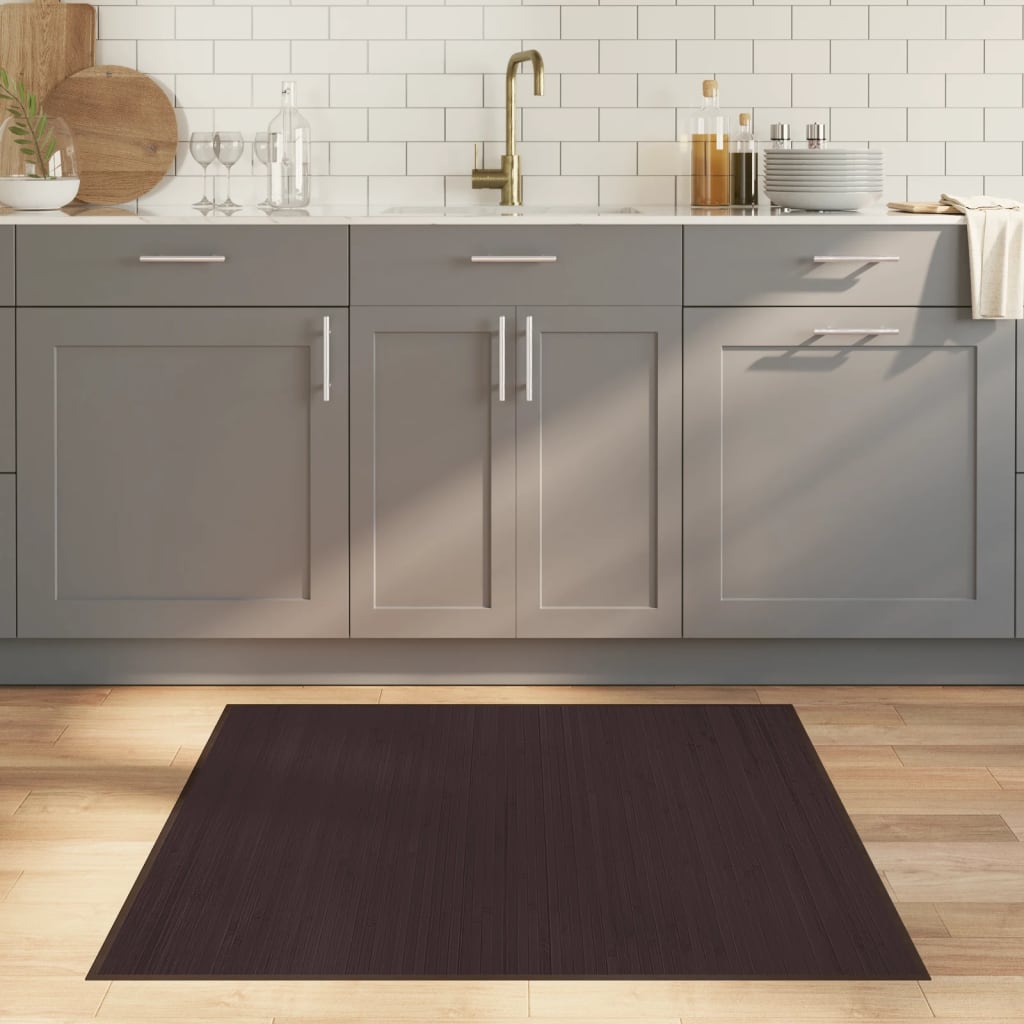 Vidaxx tapis carré 100x100 cm bambou marron foncé
