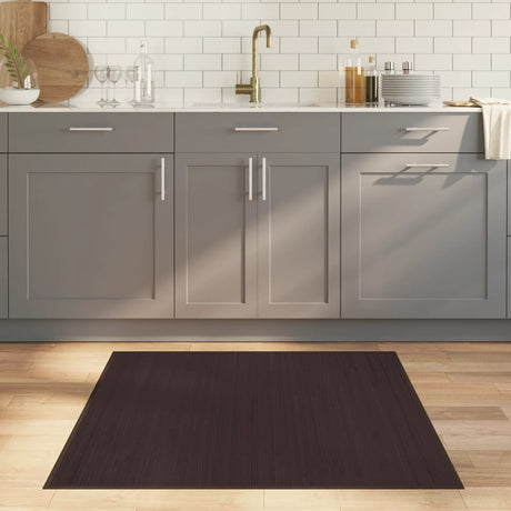 Vidaxx tapis carré 100x100 cm bambou marron foncé