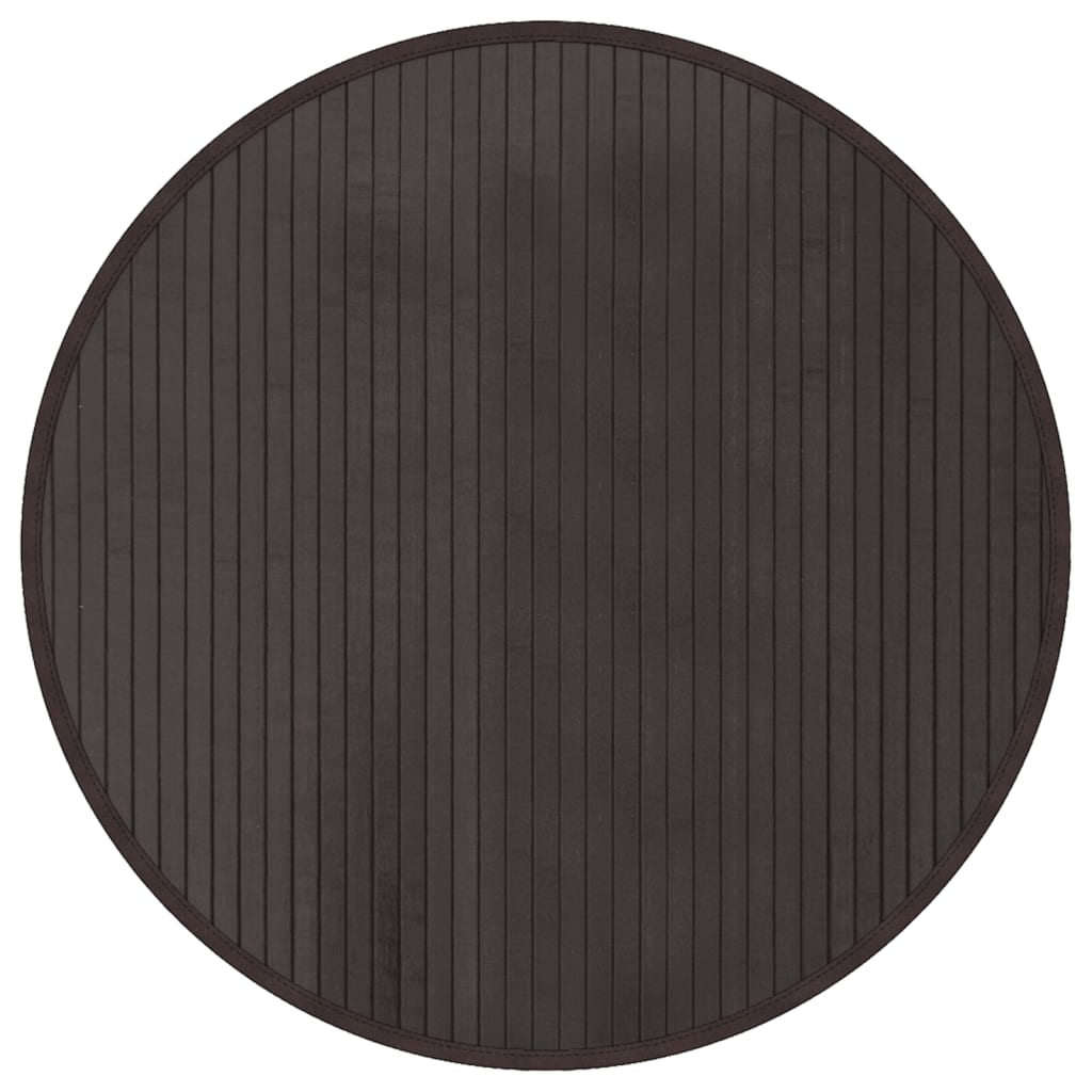 VidaXL Tapis rond 60 cm bambou marron foncé