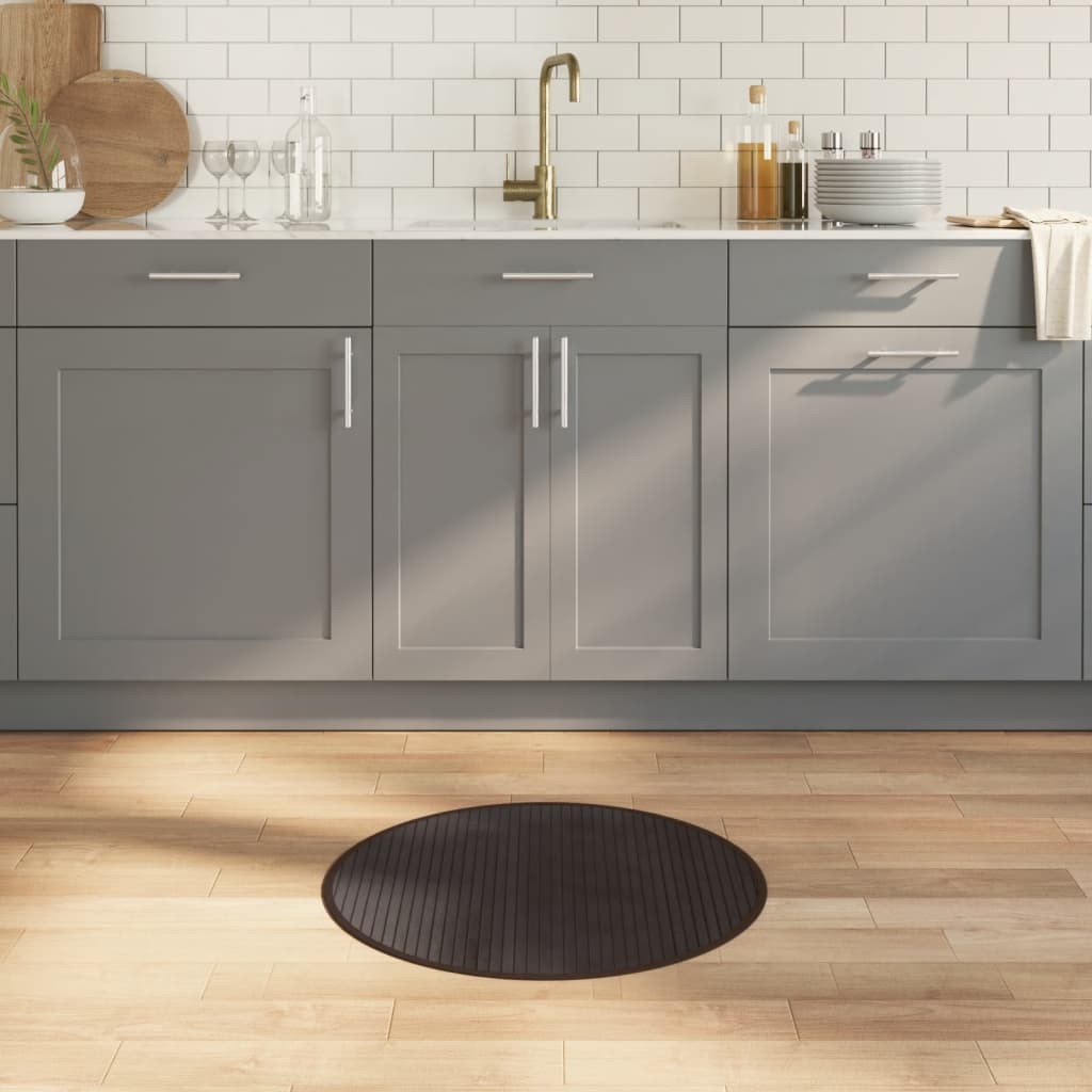 VidaXL Tapis rond 60 cm bambou marron foncé