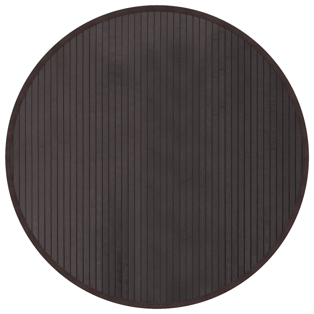 VidaXL Tapis rond 80 cm bambou marron foncé