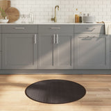 VidaXL Tapis rond 80 cm bambou marron foncé