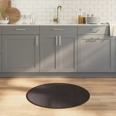 VidaXL Tapis rond 80 cm bambou marron foncé