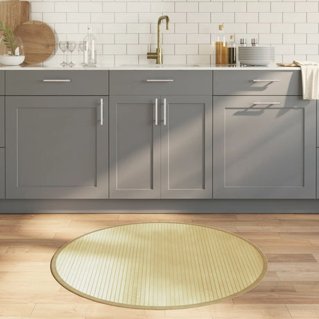 VidaXL Tapis rond 100 cm bambou naturel clair