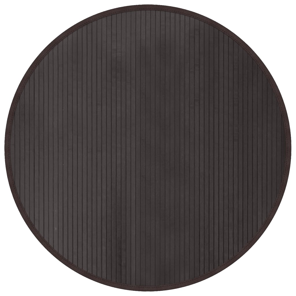 VidaXL tapis rond 100 cm bambou marron foncé