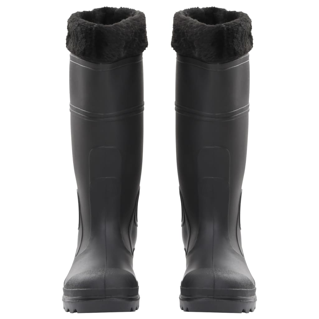 Vidaxl Regenstiefel mit abnehmbaren Socken Größe 38 PVC Schwarz