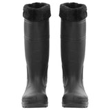 Vidaxl bottes de pluie avec chaussettes amovibles taille 38 PVC noir