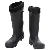 Vidaxl bottes de pluie avec chaussettes amovibles taille 39 PVC noir