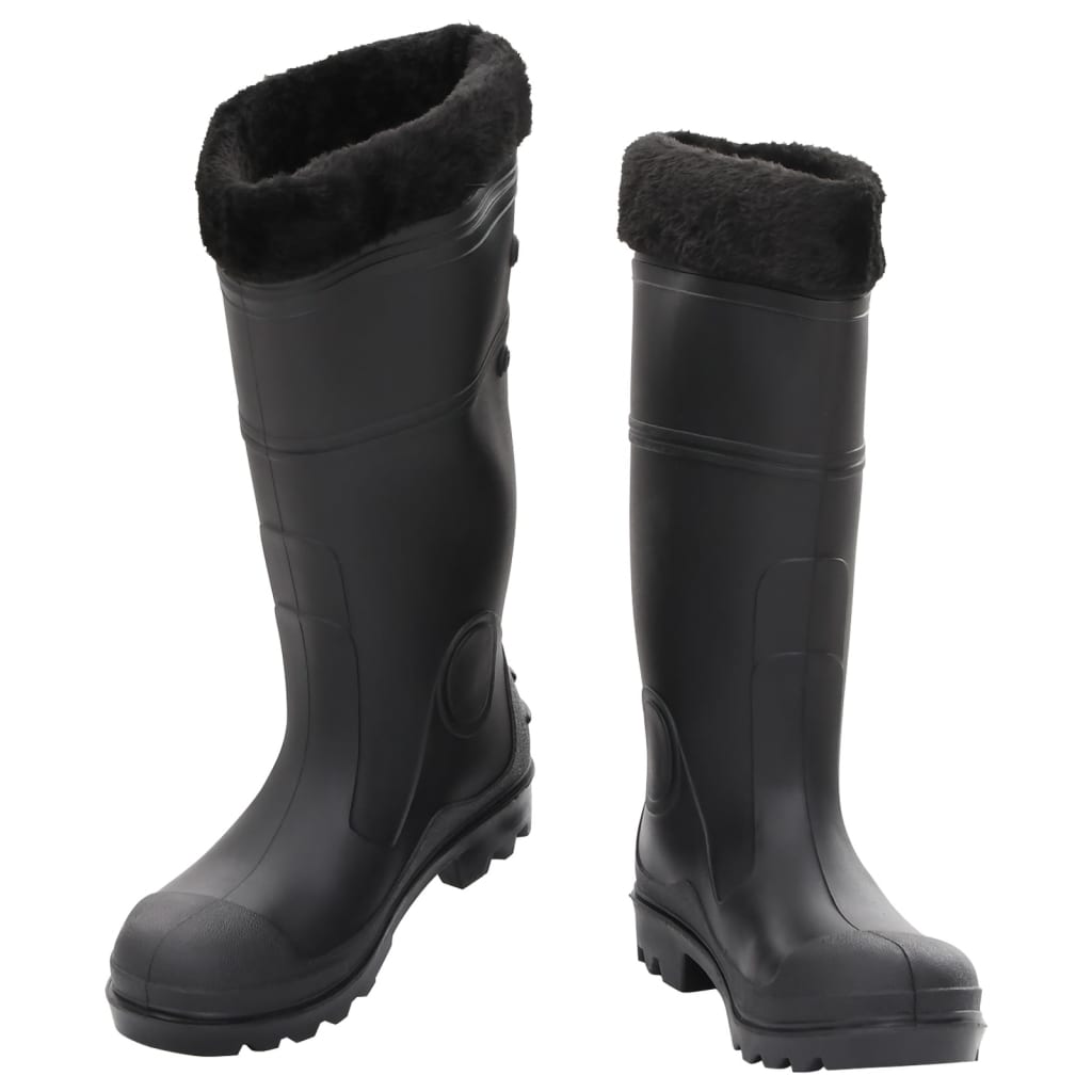 Vidaxl Rain boots with removable socks size 39 PVC Black