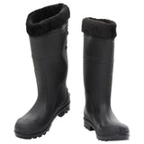 Vidaxl Regenstiefel mit abnehmbaren Socken Größe 39 PVC Schwarz