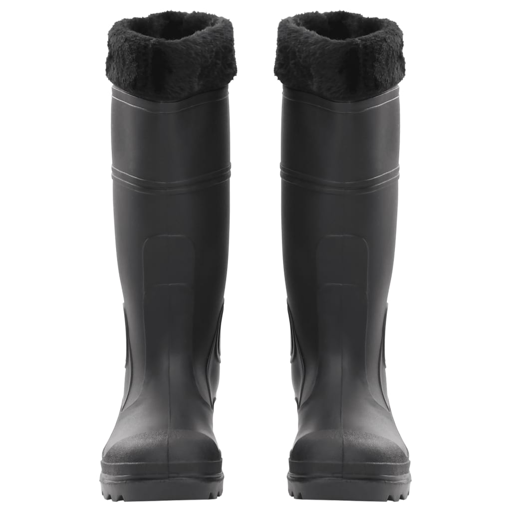 Vidaxl Regenstiefel mit abnehmbaren Socken Größe 39 PVC Schwarz