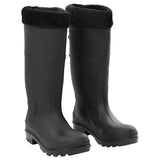 VidaXL Bottes de pluie avec chaussettes amovibles taille 40 PVC noir