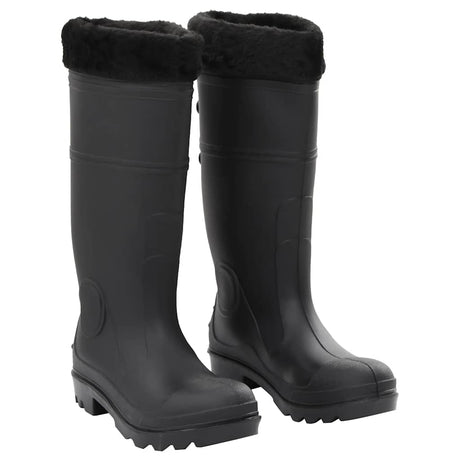 VidaXL Bottes de pluie avec chaussettes amovibles taille 40 PVC noir