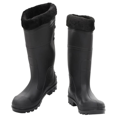 VidaXL Bottes de pluie avec chaussettes amovibles taille 40 PVC noir