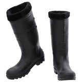 Vidaxl Regenstiefel mit abnehmbaren Socken Größe 41 PVC Schwarz