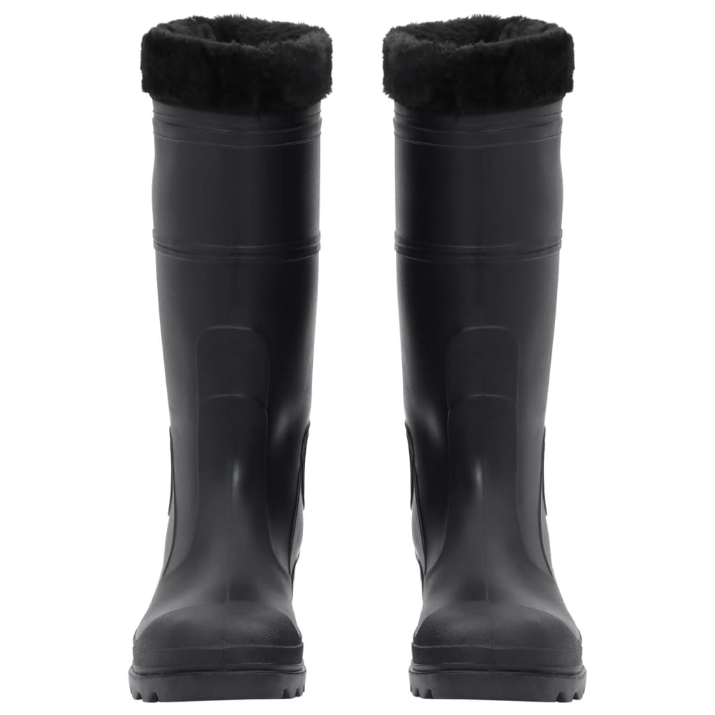 Vidaxl Regenstiefel mit abnehmbaren Socken Größe 41 PVC Schwarz