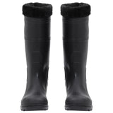 Vidaxl Regenstiefel mit abnehmbaren Socken Größe 41 PVC Schwarz