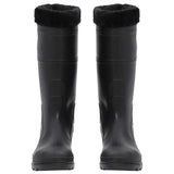 Vidaxl bottes de pluie avec chaussettes amovibles taille 42 PVC noir