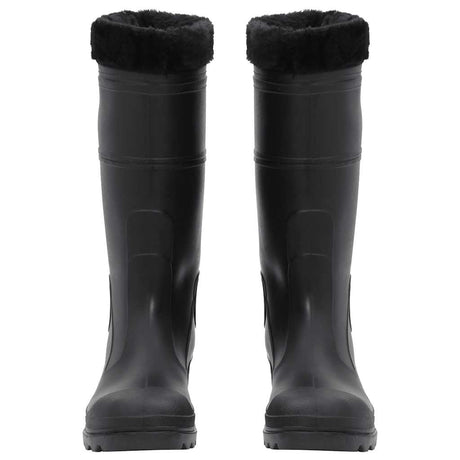 Vidaxl bottes de pluie avec chaussettes amovibles taille 42 PVC noir