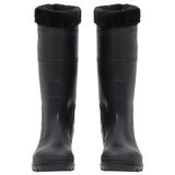 Vidaxl Regenstiefel mit abnehmbaren Socken Größe 42 PVC Schwarz