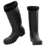 Vidaxl bottes de pluie avec chaussettes amovibles taille 43 PVC noir